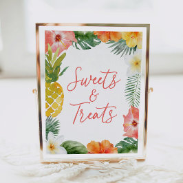 Aloha Tropical Luau Birthday Sweets and Treats Poster