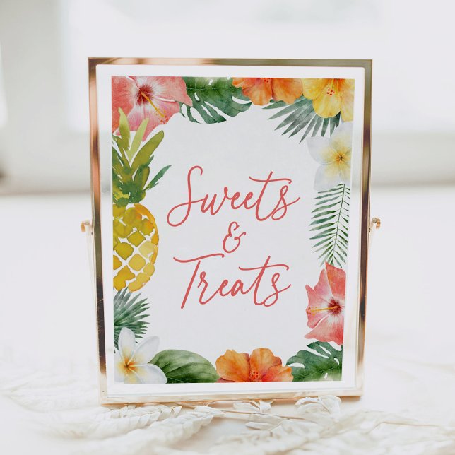 Aloha Tropical Luau Birthday Sweets and Treats Poster (Skapare uppladdad)