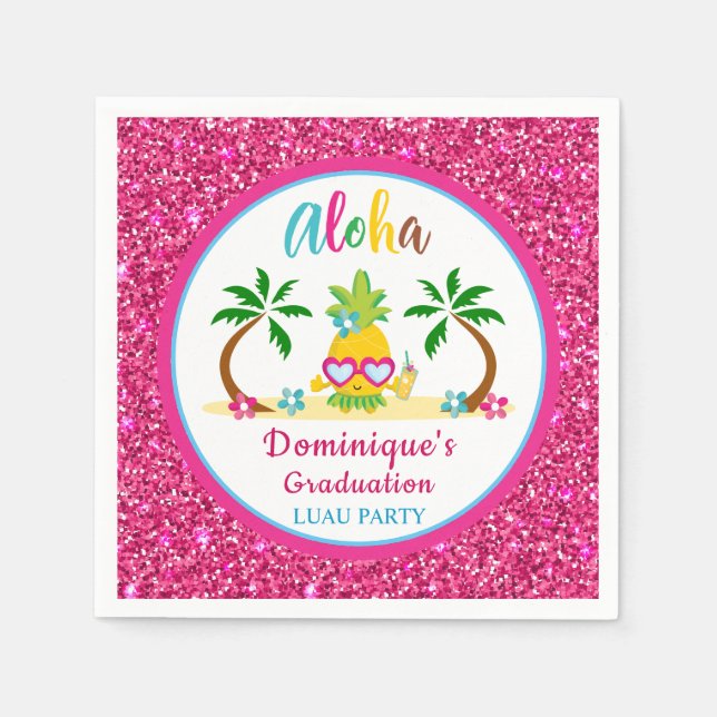 Aloha Tropical Luau Studentfest Papper Pappersservett (Framsidan)