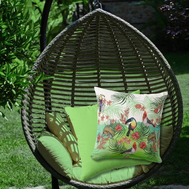 Aloha Tropical Paradise Outdoor Patio Pillow Kudde (Aloha Tropical Paradise Outdoor Patio Pillow 1)