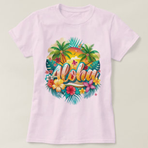 Aloha Tropical Paradise - Vibrant Hawaiian T Shirt