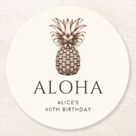 Aloha Tropical party med ananas Underlägg Papper Rund