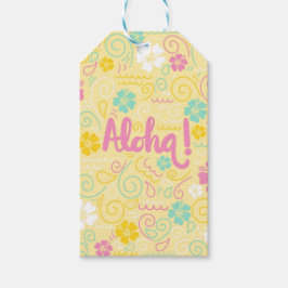 Aloha Tropical – Pastell Blommig Sommarfestpresent Presentetikett