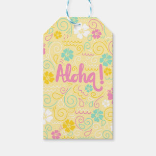 Aloha Tropical – Pastell Blommig Sommarfestpresent Presentetikett