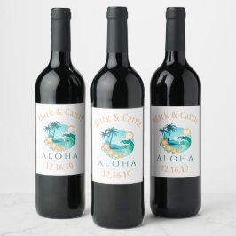 Aloha Tropical Personlig Vinflaska Etikett
