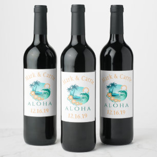Aloha Tropical Personlig Vinflaska Etikett