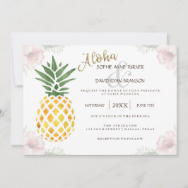 Aloha Tropical Pineapple Beach bröllopsinbjudan Inbjudningar