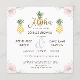 Aloha Tropical Pineapple Beach Par Shower Inbjudningar