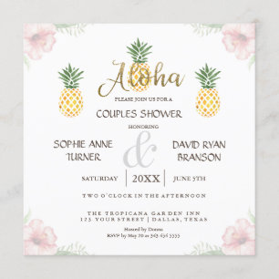 Aloha Tropical Pineapple Beach Par Shower Inbjudningar