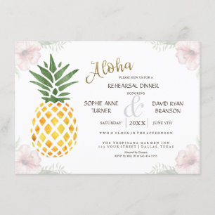 Aloha Tropical Pineapple Beach REHEARSAL DINNER Inbjudningar