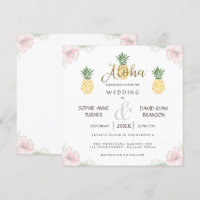 Aloha Tropical Pineapple Beach Wedding Inbjudan