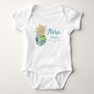 Aloha Tropical Pineapple Family Vacation Anpassnin T Shirt