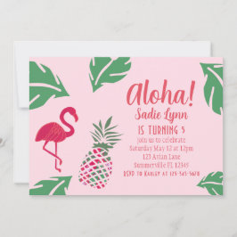Aloha Tropical Pineapple Hawaiian Birthday Inbjudningar