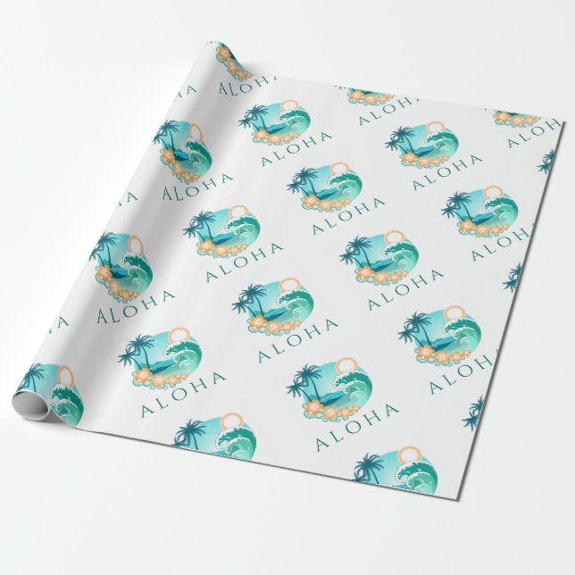 Aloha Tropical Presentpapper (Utrullad)