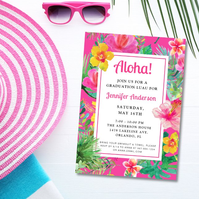 Aloha Tropical Studenten Luau Party Inbjudningar (Skapare uppladdad)