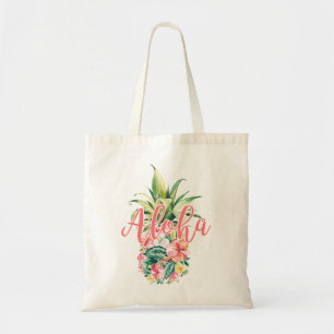 Aloha Tropical Watercolor Blommigt Pineapple Tygkasse
