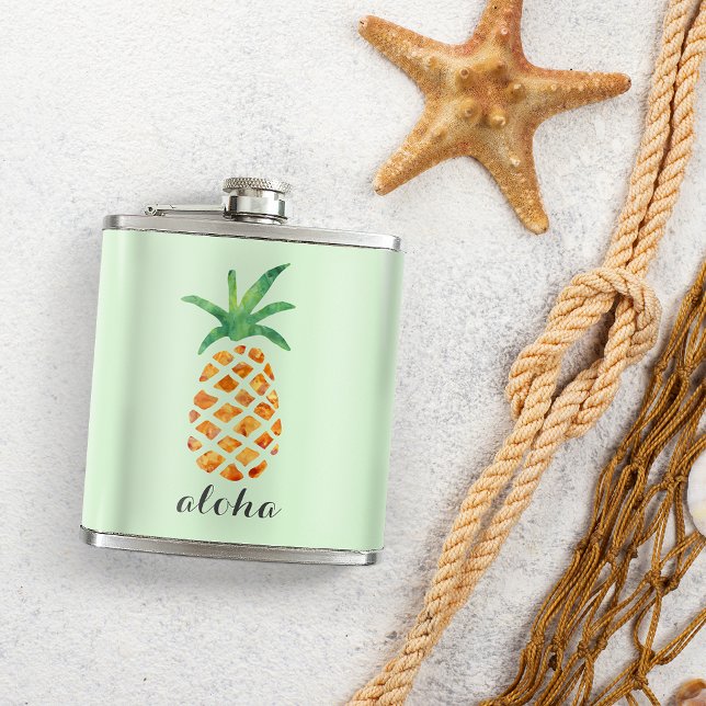 Aloha Tropical Watercolor Pineapple Personlig Fickplunta (Skapare uppladdad)