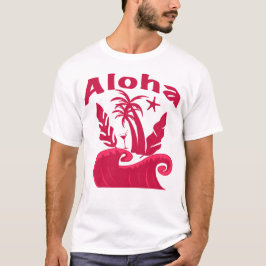 Aloha Tropical Wave Strand Illustration T Shirt