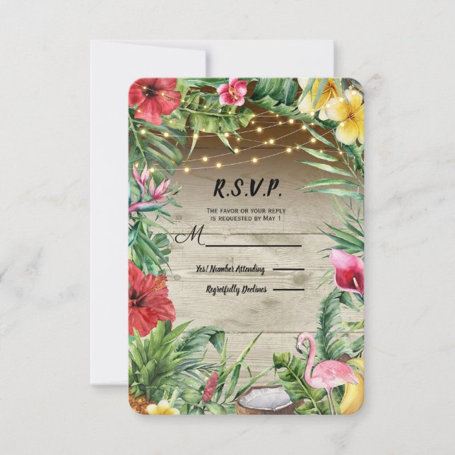 Aloha Tropical Wood Blommigt Löv Ljus OSA (Framsida)
