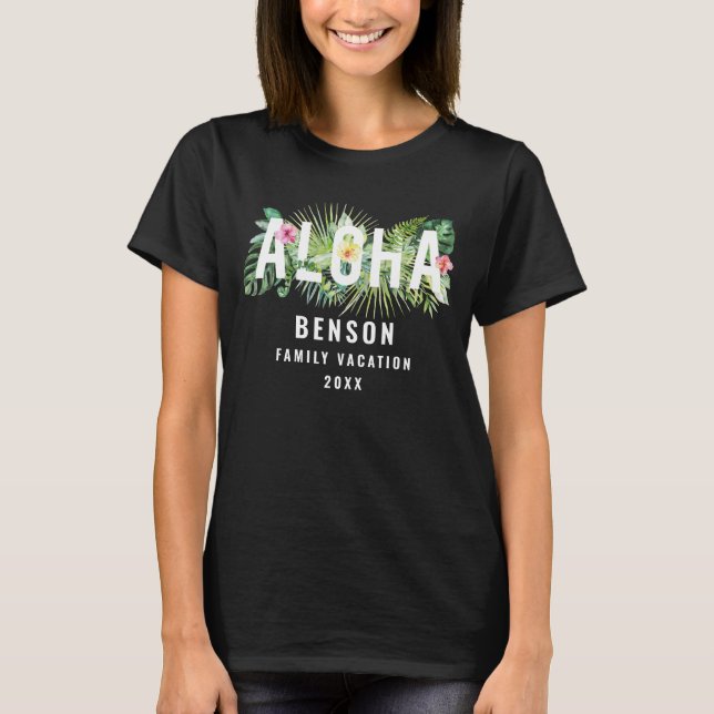 Aloha tropisk anpassningsbar för t shirt (Framsida)