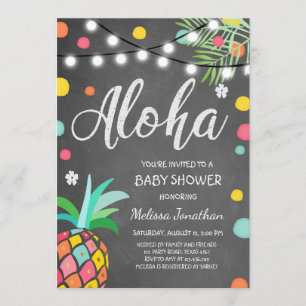 Aloha tropisk baby showerinbjudan Hawaii Luau Inbjudningar