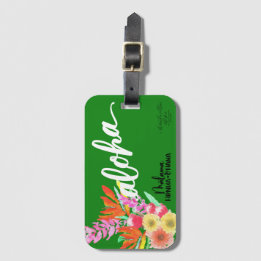 Aloha Tropisk Blomma Tagg - Malama Honua Ohana Bagagebricka