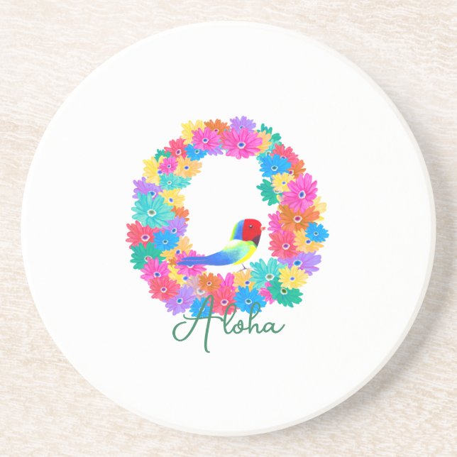 Aloha Tropisk Blomsterkrans Underlägg (Framsidan)