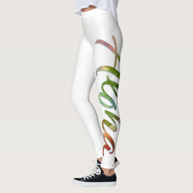 Aloha - tropisk färgbokstäver - natur Hawaii Leggings (Vänster)