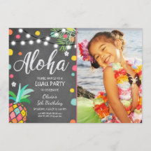 Aloha tropisk födelsedagsfestinbjudan Hawaii Luau