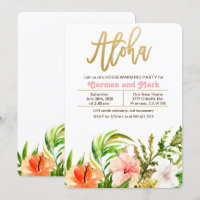Aloha Tropisk Inflyttningsfest Inbjudan
