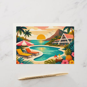Aloha tropisk konst blank brevpapper