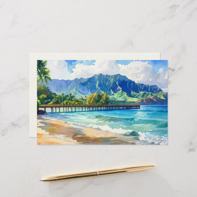 Aloha tropisk konst blank brevpapper (Fram/Back In Situ)