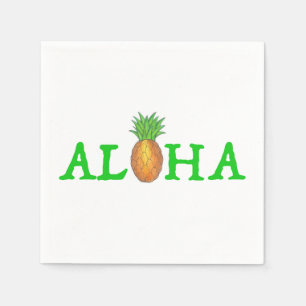 ALOHA Tropisk ö Hawaiiansk ananas Luau Pappersservett