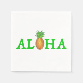ALOHA Tropisk ö Hawaiiansk Pineapple Luau Pappersservett