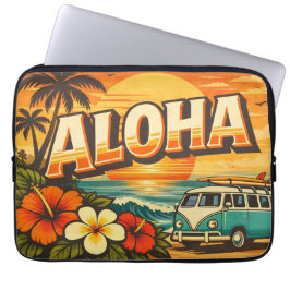 Aloha Tropisk Ö Sunset Konstverk Laptop Fodral
