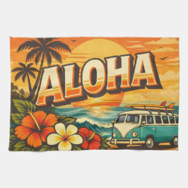 Aloha Tropisk Önsolnedningskonst Kökshandduk