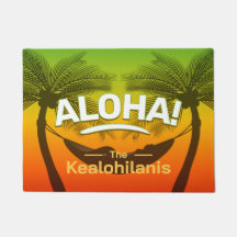 ALOHA Tropisk palm och solnedgång