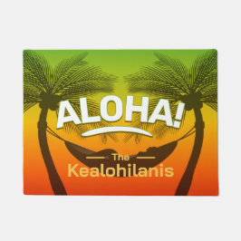 ALOHA Tropisk palm och solnedgång