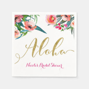 Aloha Tropisk Sommar Blommig Bröllopsfest Anpassad Pappersservett