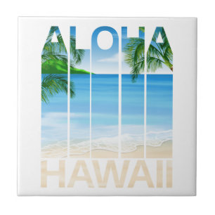 Aloha tropisk strand för Hawaii öar Kakelplatta