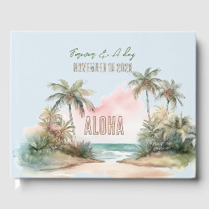 Aloha Tropisk Strand Palmträd Bröllop Gästböcker