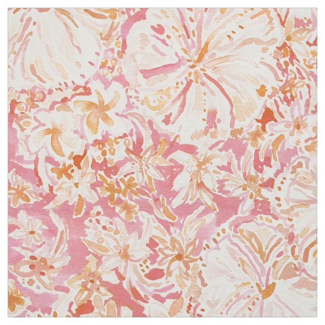 ALOHA tropisk vattenfärgblommigt för STATLIG Tyg (Provkarta)