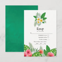 Aloha Tropiska blad Bröllop RSVP