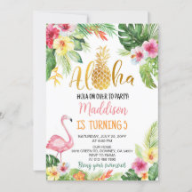 Aloha! Tropiska Födelsedagsfesten för ananas flick