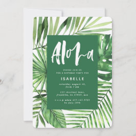 Aloha tropiska handflatan löv & manusår inbjudan