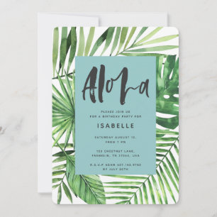 Aloha tropiska handflatan & manuskallelse spara datumet