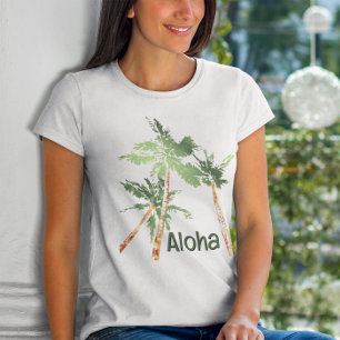 Aloha Tropiska Palmträd Kokosapalmer Hawaii T Shirt
