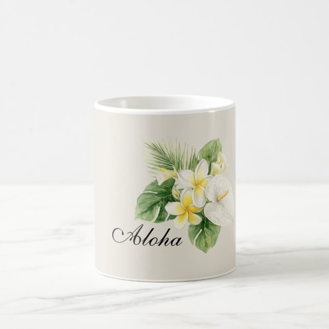Aloha Tropiska Plumeria Blommor Kaffemugg (Center)