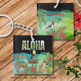 Aloha Tropiskt Paradis Akryl Nyckelring
