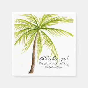 Aloha tropiskt strandparty för 70th födelsedag pappersservett